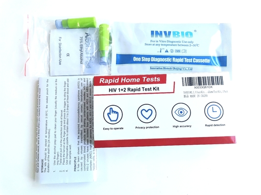 Autotest ISO 13485 Zestawy szybkiego testu Hiv dla wirusa HIV typu 1 Typ 2 w domu
