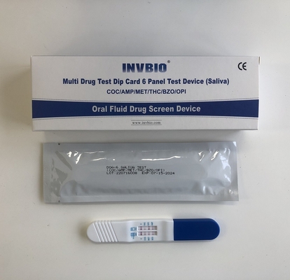 6 Wielopanelowy zestaw do badania narkomanii FDA do stosowania w jamie ustnej AMP / MET / COC / OPI / THC / BZO