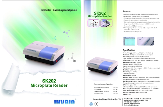 Laboratoryjny 96-dołkowy analizator chemii klinicznej Elisa Reader z drukarką SK202