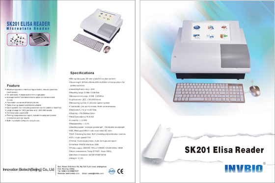 SK201 8-kanałowy czytnik mikropłytek Elisa Analizator chemii klinicznej
